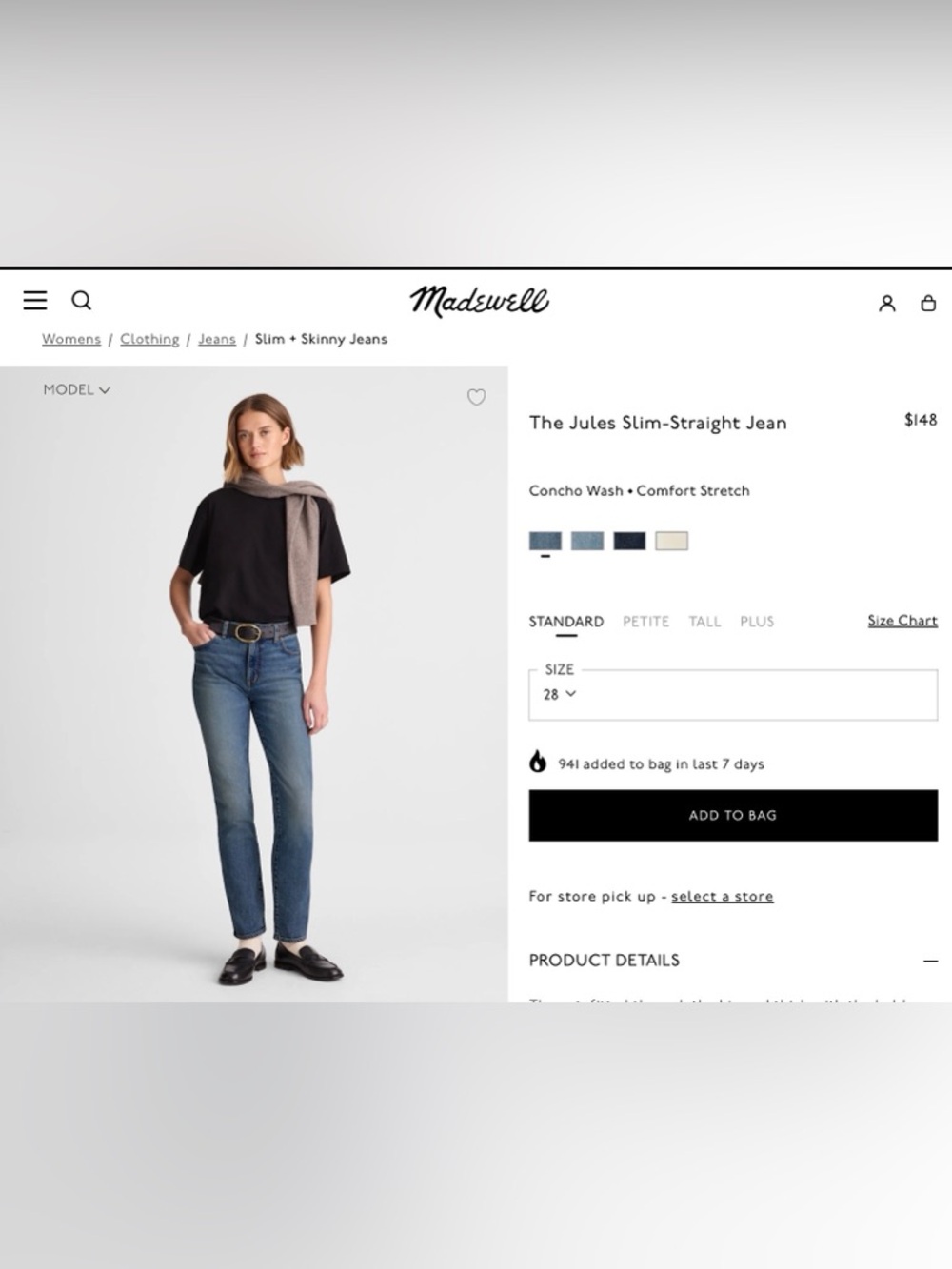 Slim Straight Madewell Jeans